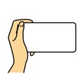 Hand holding smartphone, blank screen, illustration image Royalty Free Stock Photo